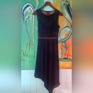 BCBG MaxAzria black formal gown dress wedding prom chevron size xs 0 small